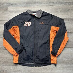Vtg Chase Authentics Tony Stewart #20 Home Depot NASCAR Nylon Zip Up Jacket Sz L